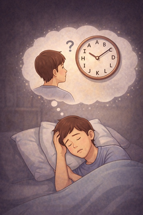 person questioning reality in a dream by noticing unusual clock numbers lucid dreaming reality check concept