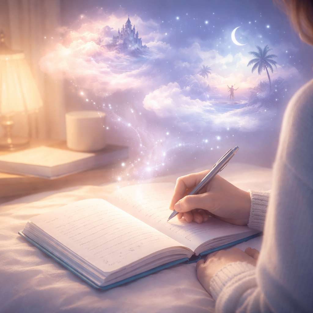 writing dreams in detail and recalling dream scenes for lucid dreaming