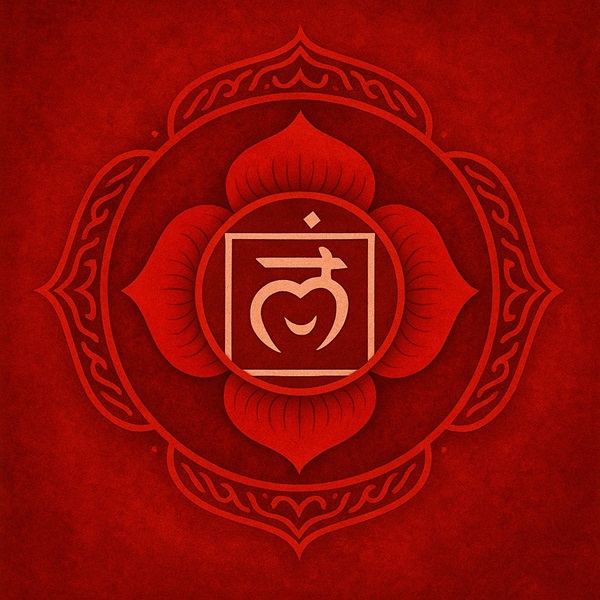 Visualization of the Muladhara chakra glowing red