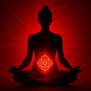 Woman meditating to heal root chakra for abundance