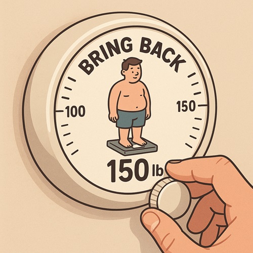 Thermostat metaphor representing how self-image controls body weight patterns