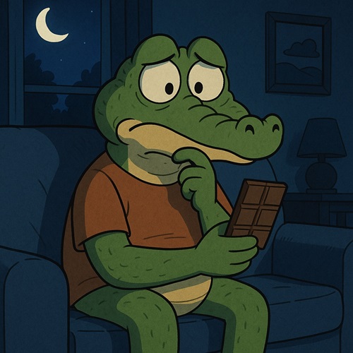 Emotional eating at night – person craving chocolate due to stress or boredom