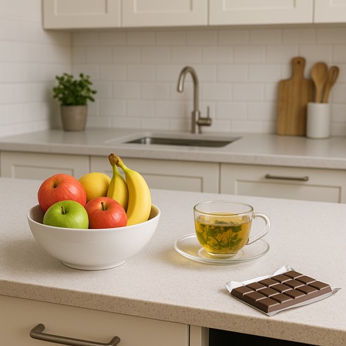 Healthy alternatives to chocolate cravings – fruits and herbal tea for emotional eating control